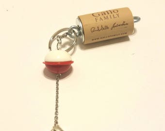 Wine Cork Key chain, For The Fisherman, Key Chain, Fisherman Key Chain