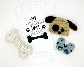 My Siblings Have Paws / Baby Bodysuit / Baby Boy / Baby Girl / Unisex Baby Clothing / Baby Gift / Baby Shower / Dogs