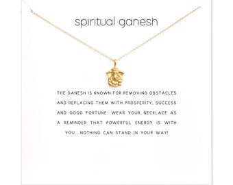 Spiritual Ganesh Necklace / Jewelry with Intention / Lucky / Charm / Remove obstacles