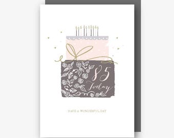 85th Birthday Card - 85 Today - Have a Wonderful Day - With Gold Foil Finishing
