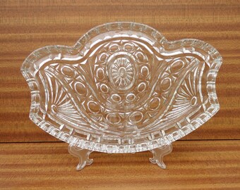 Vintage Dressing Table Tray, Clear Cut Glass Dressing Table Tray, UK Seller
