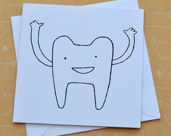 Tooth Small Screenprinted Card