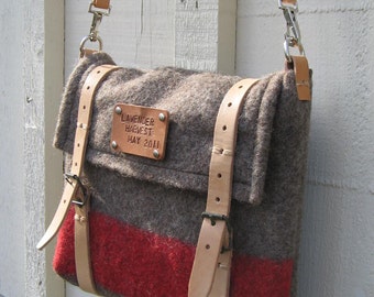 Authentic Swiss Army Blanket Bag - Travel bag- unique iPad Messenger Bag- handmade in Switzerland