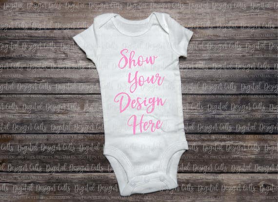 Blank White Baby Onesie Mockup Newborn Onesie Mockup