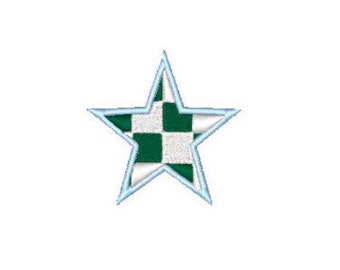 Star checked green / blue