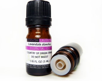 Spanish Lavender Essential Oil, 5ML or 15ML, 100% PURE, Therapeutic Essential Oil