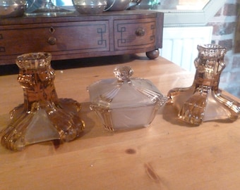 Gorgeous 1920's/30's Glass Dressing Table Set