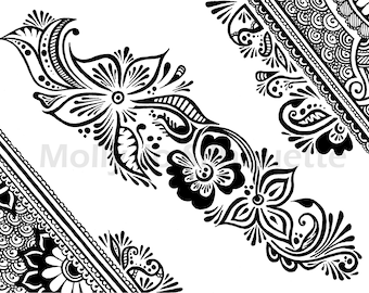 Mehndi Flowers Ink Drawing