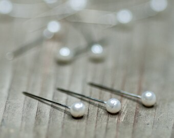Pearl White Pins, 100 Corsage Pins, Wedding, Bouquet Jewels, Wedding Bouquet Pins, Small Pins, 22mm Pins, Color Head Pins, Boutonniere Pins