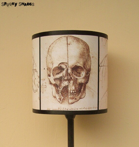Leonardo Da Vinci Skull Drum Lamp Shade Lampshade By Y