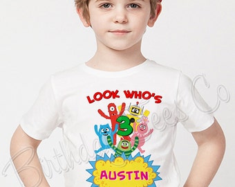 Yo Gabba Gabba Birthday Shirt Add Name & Age Yo Gabba Gabba Custom Birthday Party TShirt 01