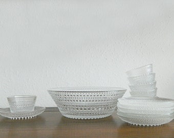 Nuutajärvi Finland Kastehelmi Desert Bowl Set by Oiva Toikka