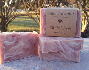 White Tea & Ginger, Natural Handmade Soap, Cold Process, Vegan
