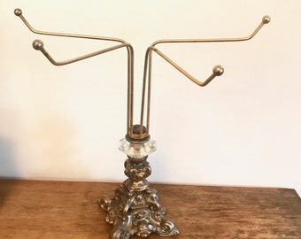 Vintage Ornate Gold Metal Bathroom Counter Towel Bar Holder. Stand. Jewelry Holder. Hand Guest Towel. Hollywood regency necklace stand