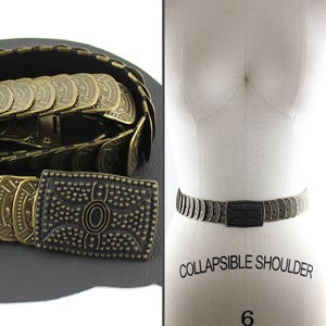 Bronze Metal Scale Elastic Belt