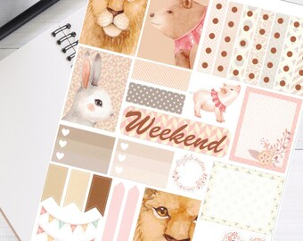 Lion Planner Stickers, Weekly Page, Measured to fit in Erin Condren Vertical Planner