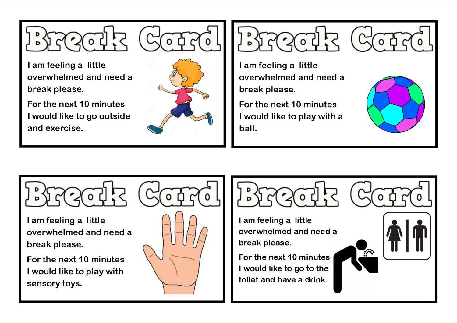 Break Cards For Children With ASD Teaching Resources From BeanCreationsbyGill On Etsy Studio Break Cards For Children With ASD Teaching Resources From BeanCreationsbyGill On Etsy Studio