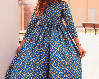 FREE SHIPPING African Print Dress african clothing