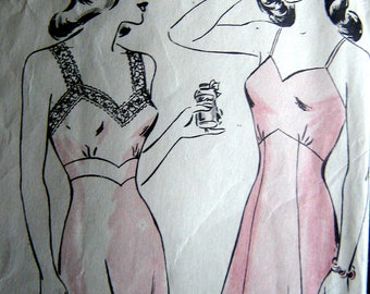 Vintage HOLLYWOOD sewing pattern #1473 slip size 32 bust