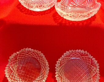 Pressed Glass Salt Cellars (set of 4)