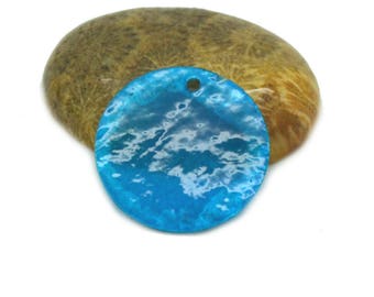 10 large sequins 25mm Royal Blue mother of Pearl