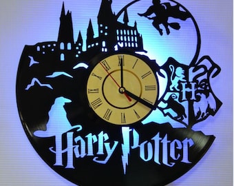 Harry Potter led night light, harry potter nightlight, harry potter vinyl record clock, harry potter vinyl wall clock