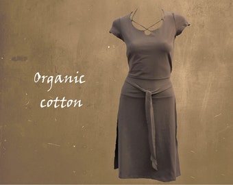 organic cotton dress, summer dress GOTS certified organic cotton, sportly tricot dress