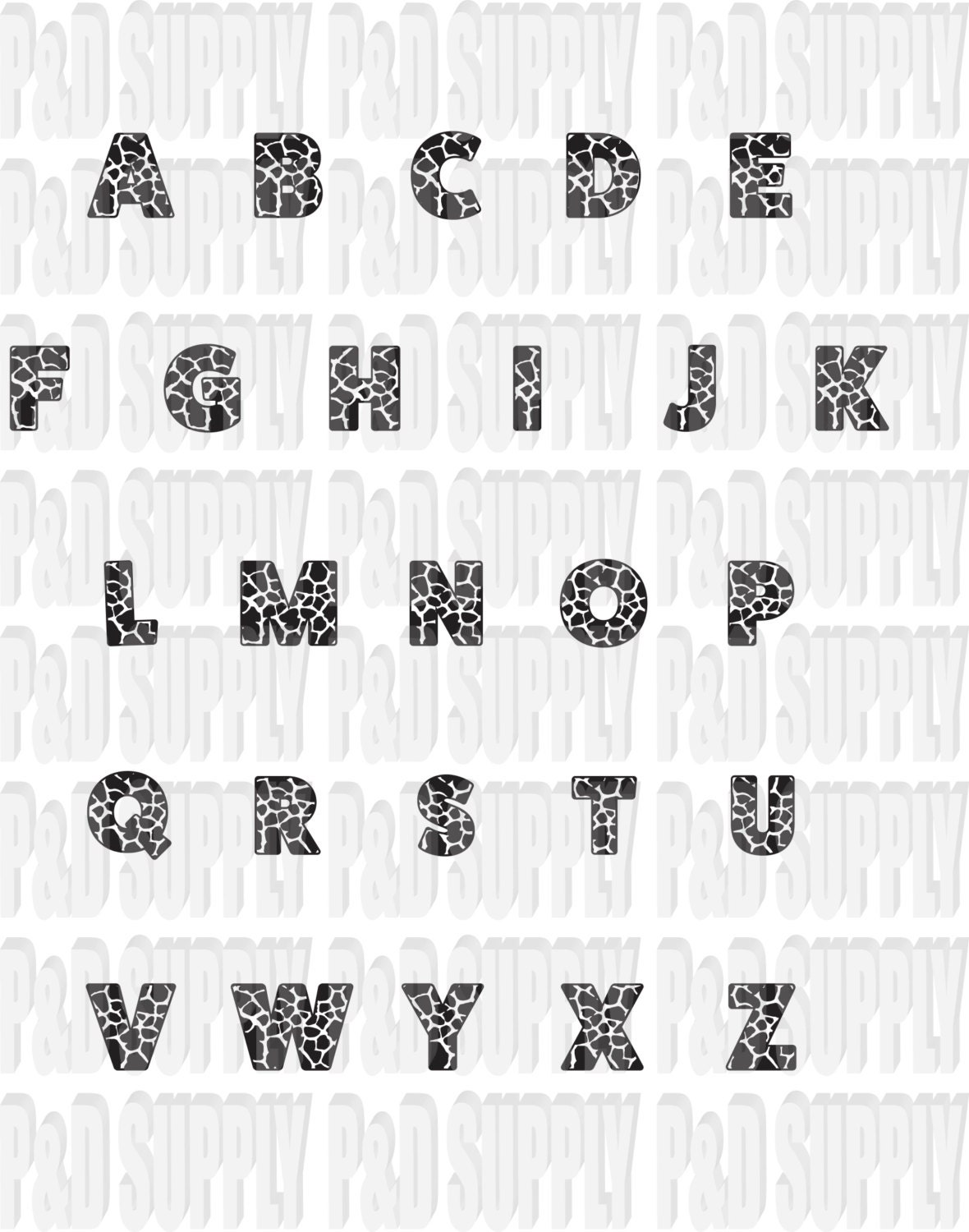 Download A-Z Alphabet Letter Monogram SVG DXF Digital cut file for