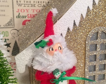 Christmas ornament santa ornament vintage retro inspired christmas decor