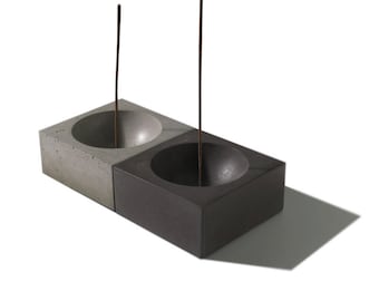 Large Cubed3 / Concrete Square Incense Burner/ Incense holder/ Minimalist Home Decor