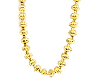 Vintage 1980s Chain Necklace | Vintage Necklace | Monet Necklace | Gold Necklace | Ball Necklace | Choker Necklace | Statement Necklace