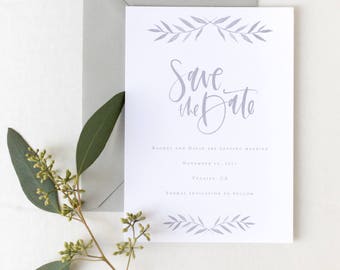 The Robin - Grey Custom Watercolor Save the Date