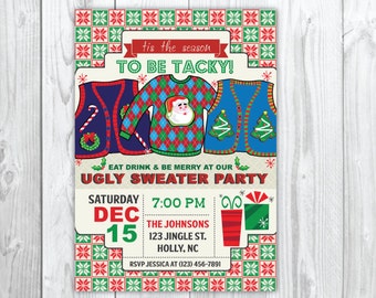Ugly Sweater Christmas Party Invitations | Christmas Party Invitation