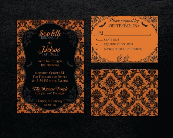 Halloween Wedding Invitation Set