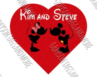 CUTE!! Minnie and Mickey Heart Disney Cruise Magnet