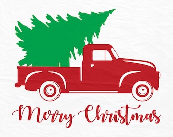Christmas Truck SVG,Christmas Tree Truck svg, Christmas SVG, Merry Christmas SVG, Cricut Cut Files, Sihouette Cut Files