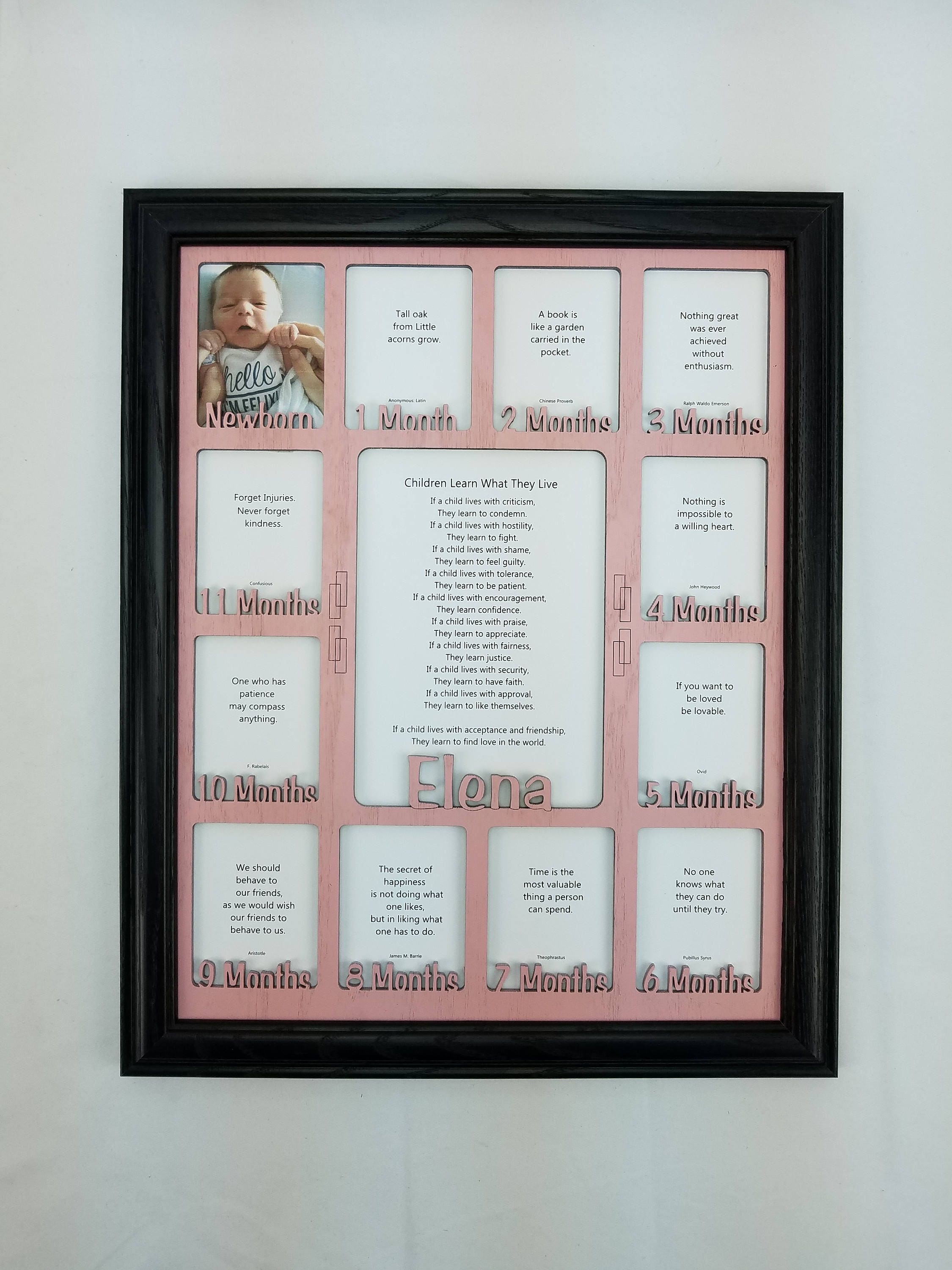 Baby First Year Frame / 12 Month Frame Personalized with any