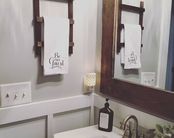 Farmhouse rustic hand towel holder - mini ladder