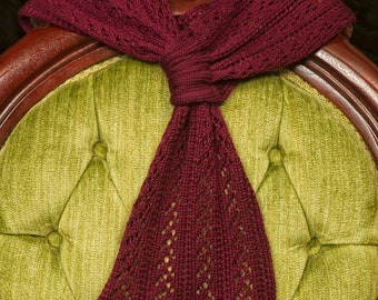 Grape Jelly Lace Scarf Merino Wool & Tencel