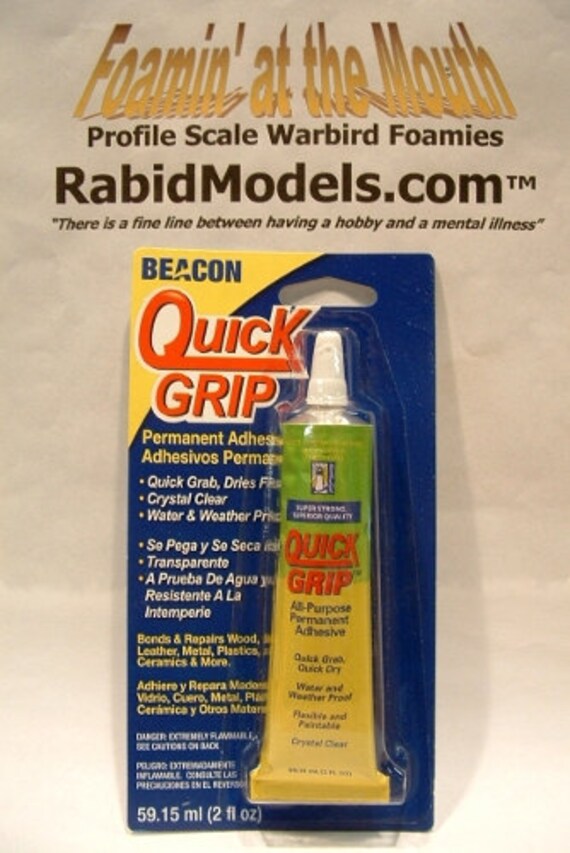 BEACON QUICK GRIP Glue 2oz tube clear fast waterproof