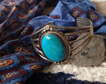 sterling silver turquoise cuff bracelet