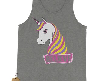Unicorn Believe Ugly Christmas Jersey Tank Top for Men