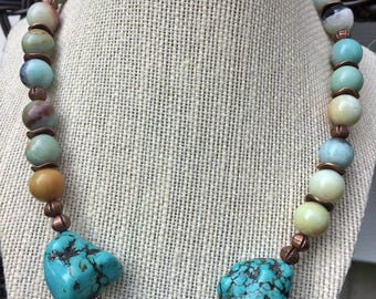 Handmade Bold & Bulky Turquoise Necklass