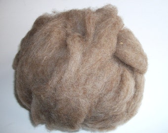 Natural roving brown Shetland wool for spinning, undyed wool roving, undyed Shetland roving 4oz.