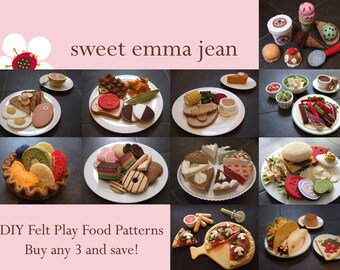Felt Play Food Pattern PDFs - Buy Any Three and Save - DIY Felt Food Patterns