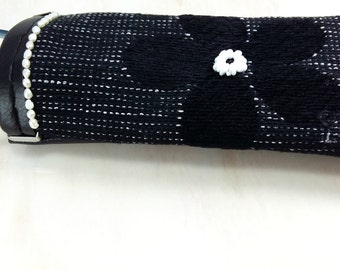 Eyeglasses Case- Soft Eyeglasses Case- Reading Glasses Case- Eyegass Sleave- Readers Sleeve- Black Readers Case- Christmas Gift for Grandmom