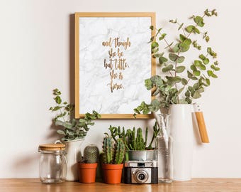 She is Fierce -Marble - Shakespeare Quote - DIGITAL Print Instant Download