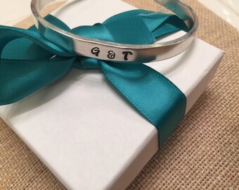 Handstamped aluminum cuff