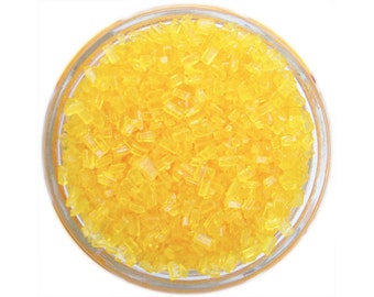 Yellow Chunky Sugar - bright yellow sugar crystals sprinkles for decorating cupcakes, cakes, cakepops, and cookies