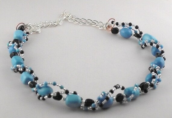 Turquoise, Agate, and Mixed Metals Necklace